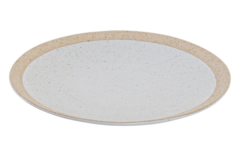 Plato Gres Blanco Plano